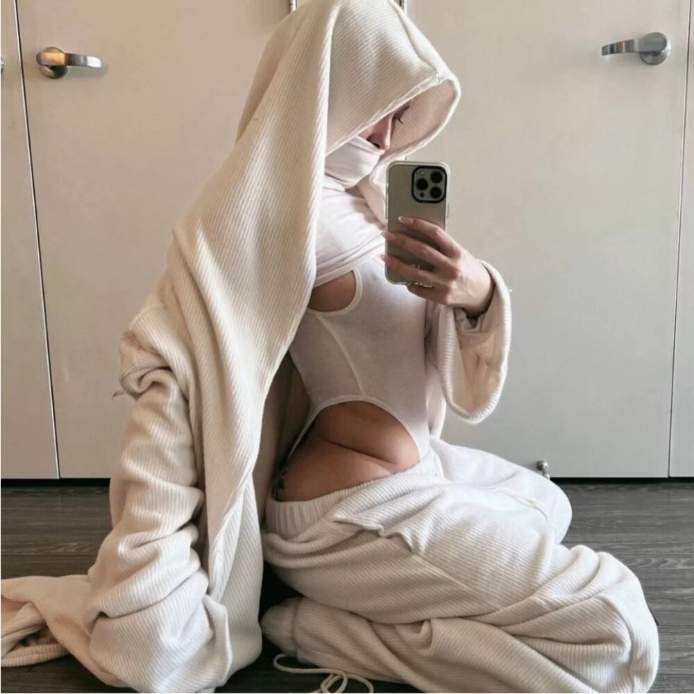 Laina Rauma Sold Out Fuzzy Super Jogger in Bone